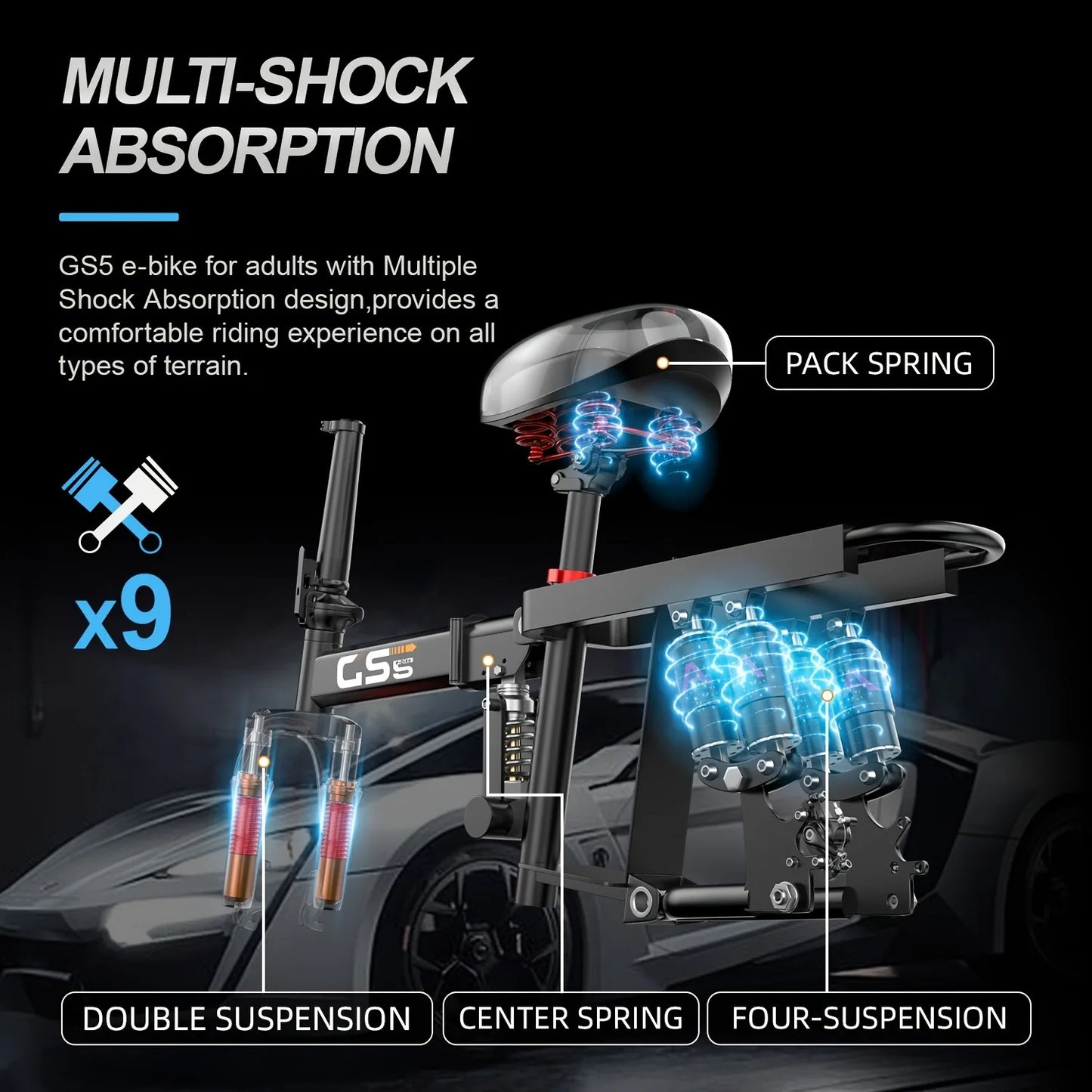 UPlee GS5 500W Peak Electric Bike With Removable 48V Battery