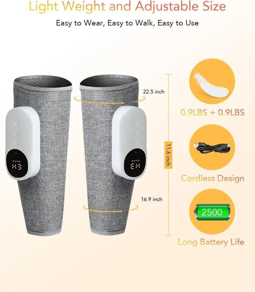 Heated Leg And Calf Massager With Adjustable Air Compression