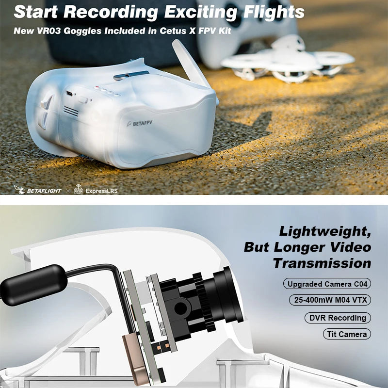 BETA FPV Cetus X Mini Drone Kit With VR03 Goggles