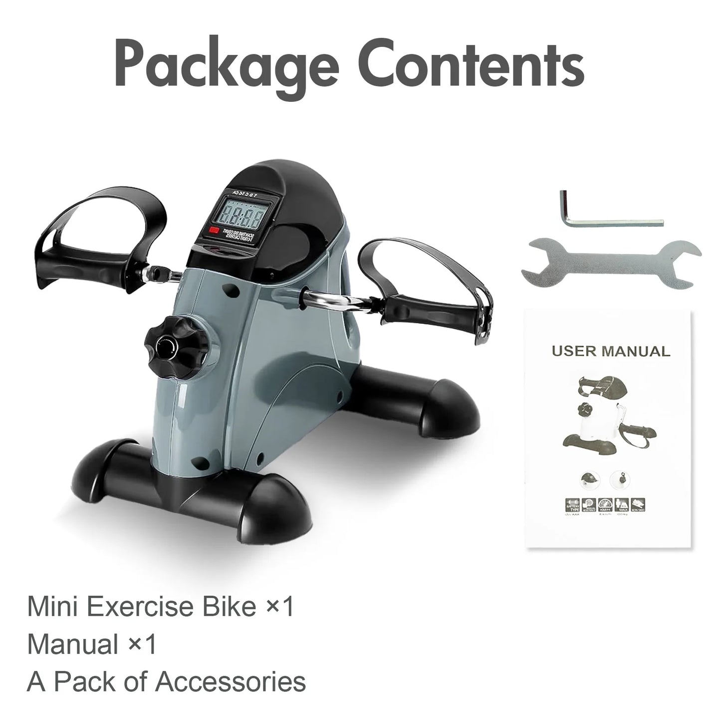 Motorized Mini Pedal Exerciser With Digital LCD Screen Display