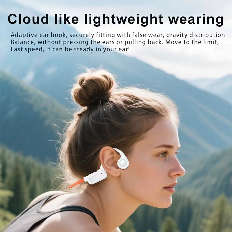 Open Ear Bone Conduction Wireless Headphones Type-C Built In Mic