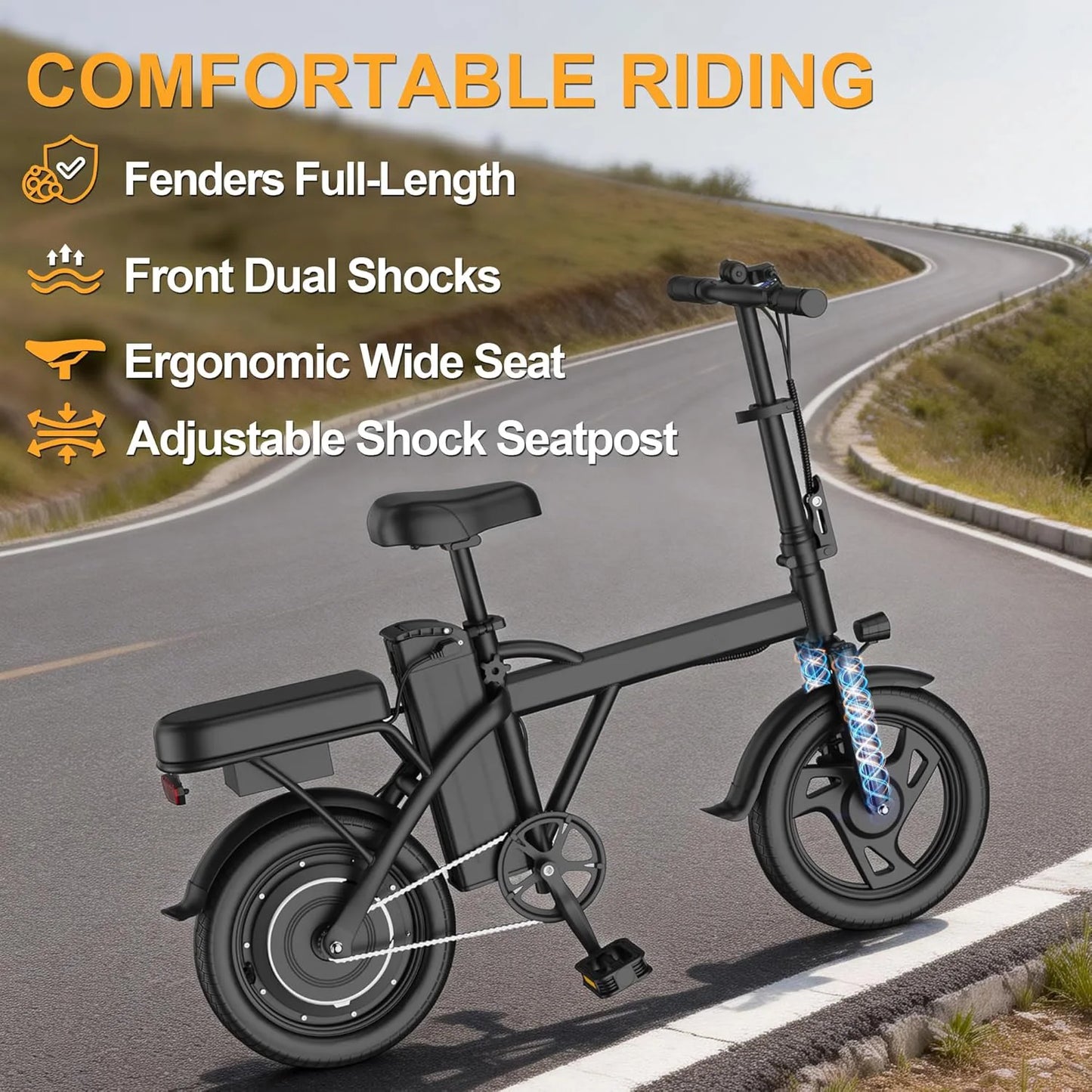 Ladped 14 Inch Foldable Electric Bike With Two Seats