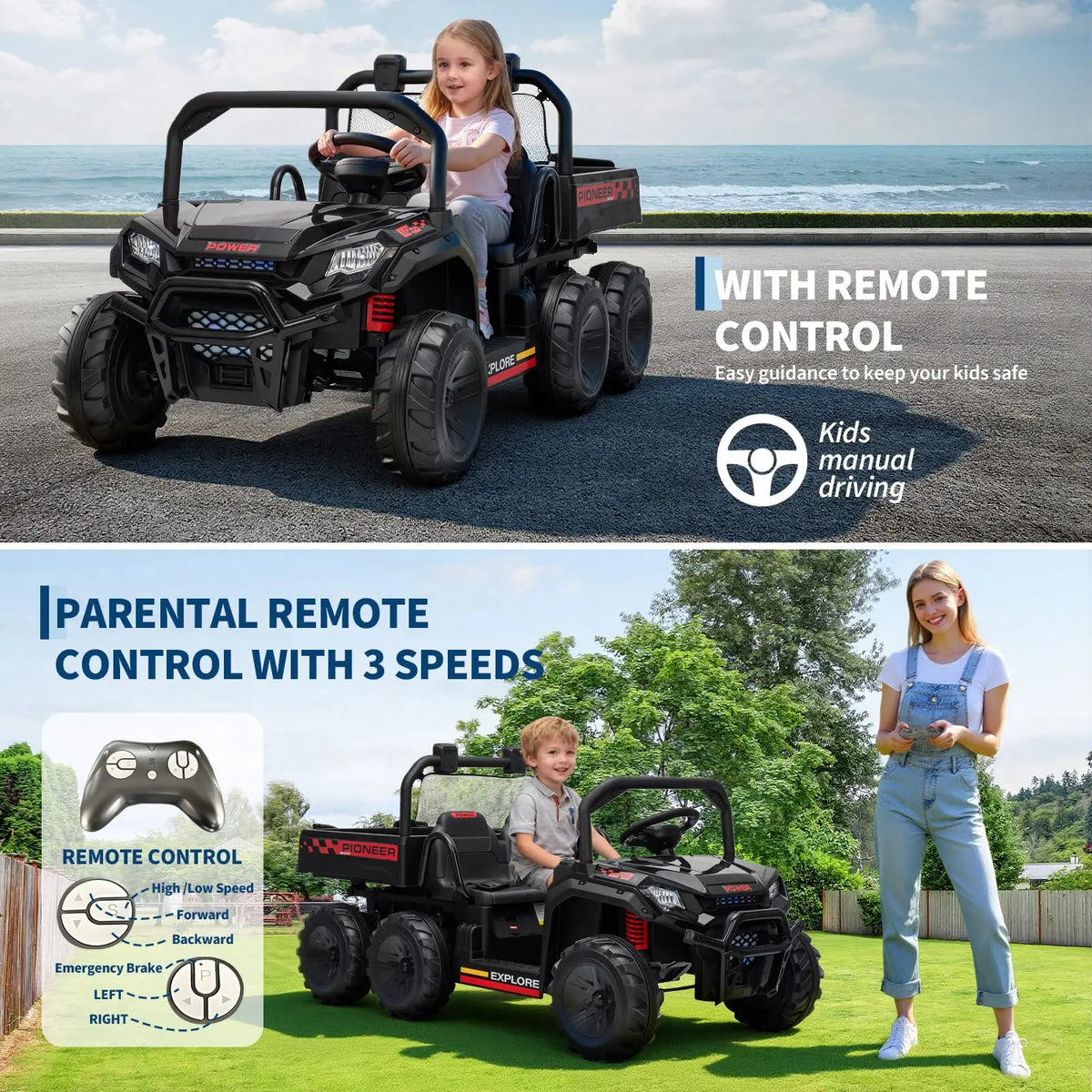 Electric 4WD Kids Ride On Dump Truck With Parental Remote