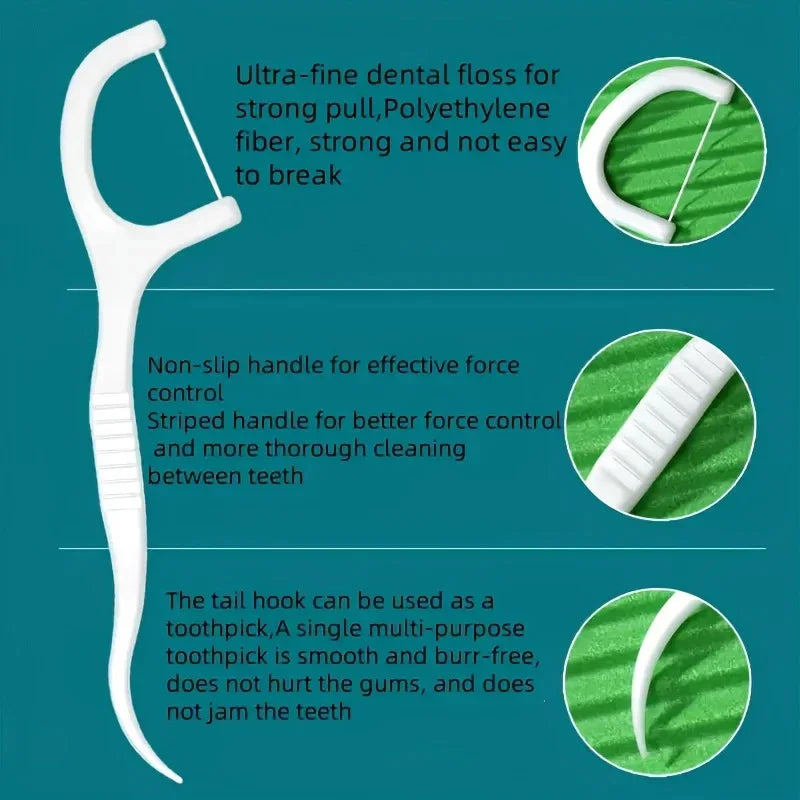 Individually Wrapped Portable Dental Floss Picks For Daily Care